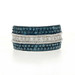 White Gold Blue Diamond Stripe Cluster Cocktail Band 10k Rd 1.14ctw Ring Treated