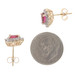Yellow Gold Ruby Diamond Halo Stud Earrings - 14k Pear 1.50ctw Teardrop Pierced