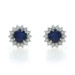 EFFY Sapphire Diamond Halo Stud Earrings - White Gold 14k Round 1.54ctw Pierced