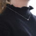 White Gold Diamond Dot Cluster Necklace - 14k Round Brilliant .50ctw Adjustable
