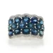 White Gold Sapphire Diamond Cluster Cocktail Band -14k Oval 9.34ctw Scallop Ring
