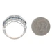 White Gold Sapphire Diamond Cluster Cocktail Band -14k Oval 9.34ctw Scallop Ring