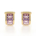 Yellow Gold Amethyst J-Hoop Earrings 18k Baguette 10.70ctw Pierced
