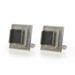 Sterling Silver Rutilated Quartz Men's Cufflinks - 925 Rectangular Geometric