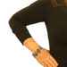 Sterling Silver Simulated Ceramic Scarab Beetle Link Bracelet 8" - 925 Insects