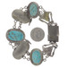 Sterling Silver Simulated Ceramic Scarab Beetle Link Bracelet 8" - 925 Insects