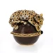 Jay Strongwater Crouching Leopard Trinket Box - Rhinestone Enamel Big Cat
