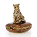 Jay Strongwater Sitting Leopard Trinket Box - Rhinestone Enamel Big Cat