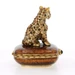 Jay Strongwater Sitting Leopard Trinket Box - Rhinestone Enamel Big Cat