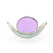 Sterling Pinkish Purple Dichroic Glass Curved Cuff Bracelet 7" - 925 Oval Cab