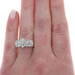 White Gold Diamond Cluster Cocktail Ring - 14k Round & Baguette 1.00ctw Floral