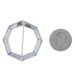 WhiteGold Diamond Lab-Created Sapphire Art Deco Brooch 18k Euro.52ctw VintagePin