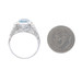 White Gold Lab-Created Spinel Vintage Cocktail Solitaire Ring 14k Rect 1.65ct