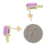 Yellow Gold Amethyst Diamond Stud Earrings - 18k Emerald 6.10ctw
