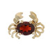 Yellow Gold Garnet Crab Solitaire Slide Pendant - 14k Oval 1.20ct Crustacean