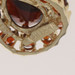 Yellow Gold Garnet Halo Pendant - 14k Pear & Round 2.16ctw