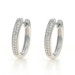 White Gold Diamond Hoop Earrings - 14k Single Cut .50ctw Pierced