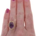 Yellow Gold Amethyst Cocktail Solitaire Ring - 14k Oval Cabochon 11.70ct