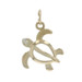 Yellow Gold Sea Turtle Charm - 14k Reptile Ocean Life