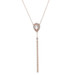 Rose Gold Morganite Diamond Halo Tassle Drop Necklace - 14k Pear 1.80ctw Adjust