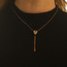 Rose Gold Morganite Diamond Halo Tassle Drop Necklace - 14k Pear 1.80ctw Adjust