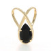 Yellow Gold Onyx Solitaire Omega Slide Pendant - 14k Pear Cut