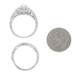 White Gold Diamond Double Halo Engagement Ring & Wedding Band - 14k Pear 1.00ctw