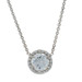 White Gold Diamond Halo Pendant Necklace - 14k Round Brilliant .88ctw GIA