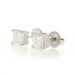 White Gold Diamond Stud Earrings - 14k Square Modified 2.02ctw GIA Pierced