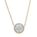 Yellow Gold Diamond Halo Pendant Necklace - 14k Round Brilliant 1.07ct GIA