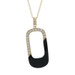Yellow Gold Onyx Diamond Pendant Necklace - 14k Specialty .16ctw Geometric