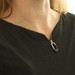 Yellow Gold Onyx Diamond Pendant Necklace - 14k Specialty .16ctw Geometric