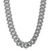 Sterling Silver Moissanite Cuban Chain Men's Necklace 20" -925 Rd 16.71ctw Bling