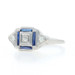 WhiteGold Diamond Lab-Created Sapphire Art Deco Halo Ring 18k Euro.52ctw Vintage