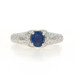 White Gold Sapphire Diamond Ring - 18k Oval 1.29ctw