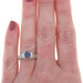 White Gold Sapphire Diamond Ring - 18k Oval 1.29ctw
