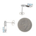 White Gold Swiss Blue Topaz Diamond Drop Earrings - 14k Trillion 1.42ctw Pierced