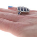 White Gold Sapphire Diamond Cluster Cocktail Ring - 18k Baguette 8.39ctw Wave