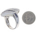 White Gold Sapphire Diamond Cluster Cocktail Ring - 18k Baguette 8.39ctw Wave