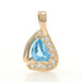 Yellow Gold Aquamarine Diamond Pendant - 14k Fantasy .94ctw
