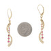 Yellow Gold Ruby Diamond Dangle Earrings - 14k Round 1.15ctw Pierced
