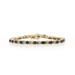 Yellow Gold Sapphire Diamond Link Bracelet 6 3/4" - 10k Oval 6.24ctw
