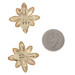 Yellow Gold Star Ruby Retro Flower Stud Earrings 14k Cab .84ctw Vintage Clip-Ons