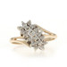 Yellow Gold Diamond Cluster Cocktail Bypass Ring - 14k Rd .25ctw Floral Waterfall