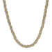 Yellow Gold Foxtail & Diamond Cut Bead Chain Braided Strand Necklace 18" - 14k