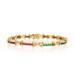 Yellow Gold Sapphire Ruby Emerald Link Bracelet 7" - 18k Square 1.38ctw