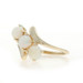 Yellow Gold Opal Three-Stone Bypass Ring - 14k Round Cabochon 1.05ctw