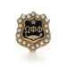 Yellow Gold Omega Psi Phi Badge - 10k Seed Pearl Fraternity Pin