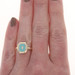 Yellow Gold Turquoise Diamond Halo Ring - 14k Inlay .24ctw