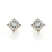 White Gold Diamond Cluster Stud Earrings - 14k Round .40ctw Pierced Screw-Ons